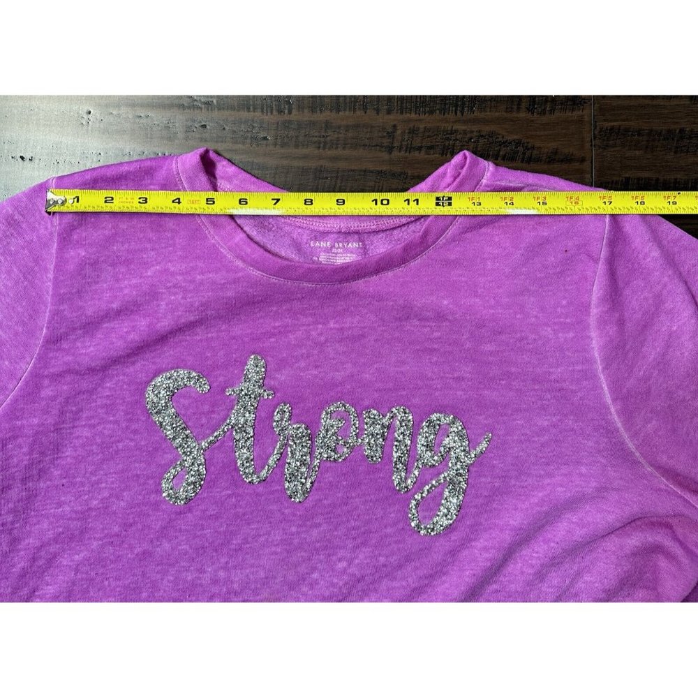 Lane Bryant Sweatshirt Plus Size 22 24 STRONG Sparkling Lightweight Purple - Picture 4 of 8